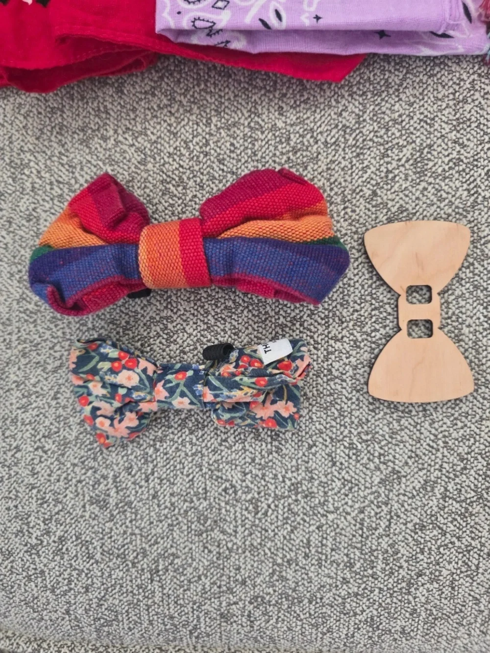 Lot of 7 Dog Bandanas and 3 Bowties